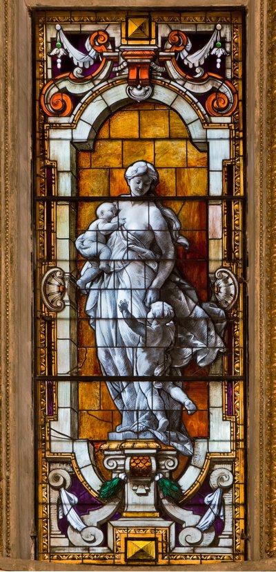 Gênes, Duomo (cathédrale Saint-Laurent), intérieur, chapelle Lercari ou chapelle du Saint-Sacrement (abside nord) : "vitrail" - Unbekannter Künstler