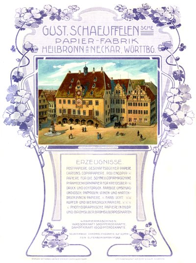 Publicité allemande pour une usine de papier - Unbekannter Künstler