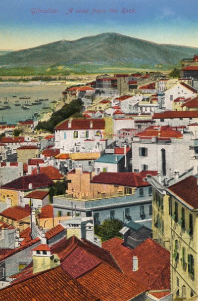 Gibraltar - vue depuis le Rocher de la ville et de la baie fin 19e - début 20e siècle - Unbekannter Künstler