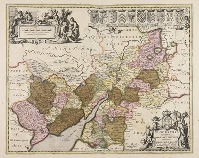 Glocestria ducatus cum Monumethensi comitatu  Glocester Shire amp ; Monmouth Shire - Unbekannter Künstler