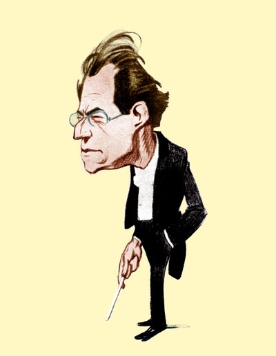 Gustav Mahler. Caricature par Oscar Garvens, compositeur autrichien, 7 juillet 1860 - 18 mai 1911. Oscar Garvens 1874-1951 - Unbekannt