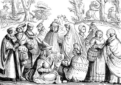 Gitans - hommes et femmes gitans lisant la bonne aventure - Unbekannter Künstler