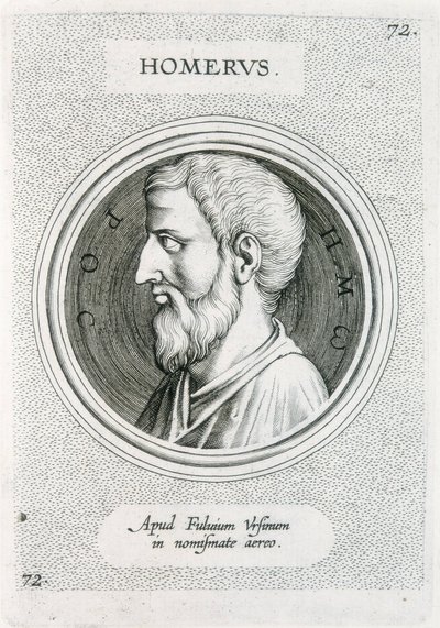 HOMÈRE (9ème siècle av. J.-C.). Écrivain grec (gravure) - Unbekannter Künstler