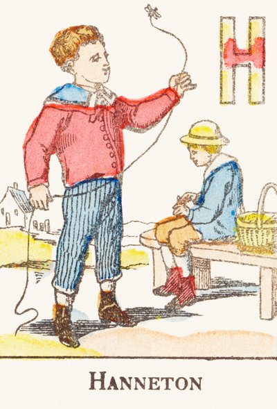 H : Hanneton - Gravure extraite de "Alphabet des jeux", vers 1890 - Unbekannt