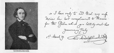 Écriture et signature de Mendelssohn - Unbekannt