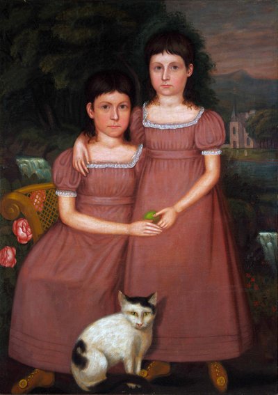 Sœurs Hamilton avec chat 1825 - Unbekannter Künstler