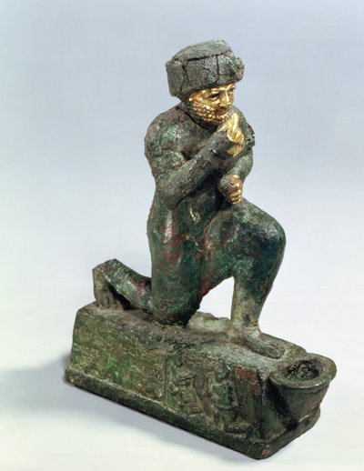 Hammurabi, roi de Babylone, priant devant un arbre sacré, vers 1750 av. J.-C. (bronze et or) - Unbekannt