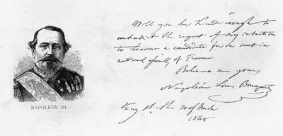Écriture et signature de Napoléon III - Unbekannt