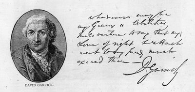 Écriture et signature de David Garrick - Unbekannt
