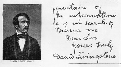 Écriture et signature de David Livingstone - Unbekannt