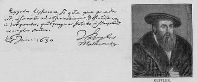 Écriture et signature de Johannes Kepler (1571-1630) - Unbekannt