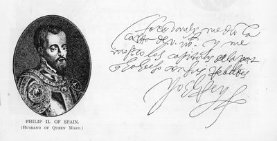 Écriture et signature de Philippe II, Roi d