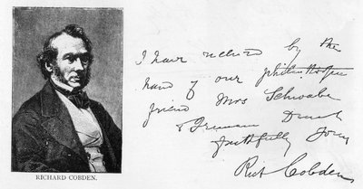 Écriture et signature de Richard Cobden - Unbekannt