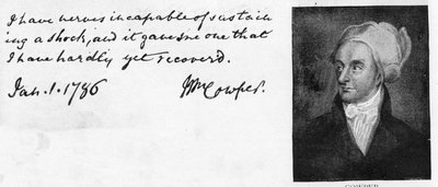 Écriture et signature de William Cowper - Unbekannt