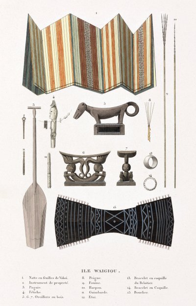 Harpons, repose-têtes et autres objets de Waigiou, Indonésie - Unbekannt