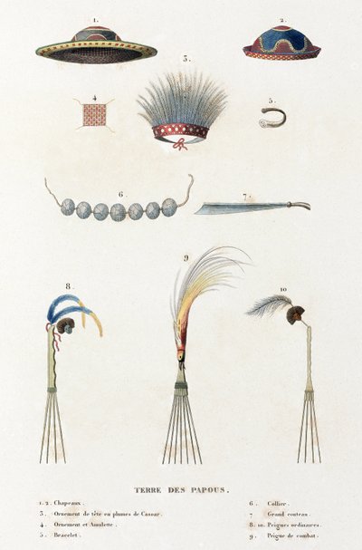 Chapeaux, peignes et autres artefacts de la Terre des Papous - Unbekannt