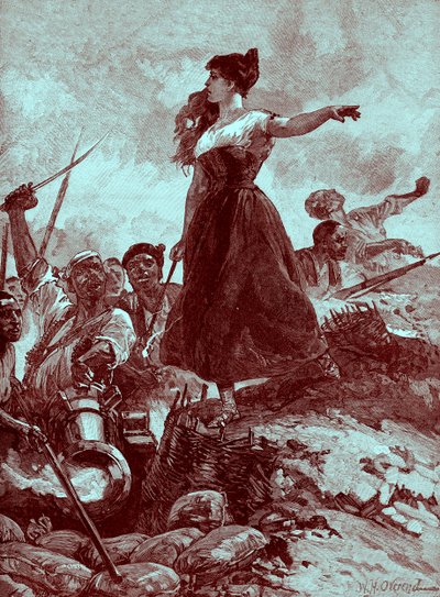 Héroïsme de la Jeune Fille de Saragosse, Espagne - Unbekannter Künstler