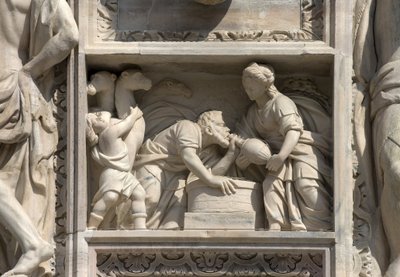 Haut-relief représentant Rebecca et Éléazar par Giovan Pietro Lasagna - Unbekannt