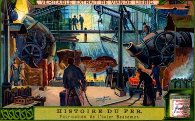 Histoire du fer : Procédé Bessemer dans une usine - Unbekannter Künstler