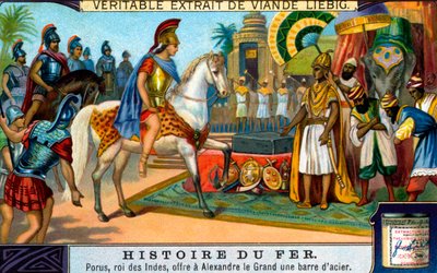 Histoire du fer : Roi Porus et Alexandre le Grand - Unbekannter Künstler