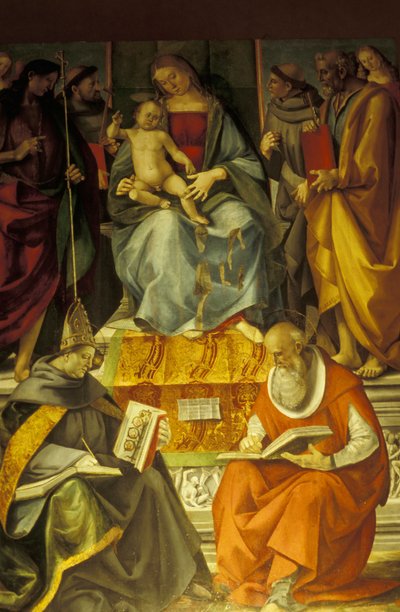 Sainte conversation, Vierge et enfant avec des saints, Luca Signorelli - Unbekannt