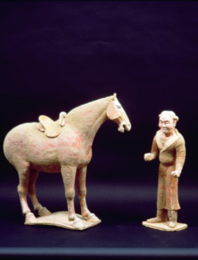 Cheval et un serviteur, chinois, dynastie Tang (618-906) (terre cuite) - Unbekannt