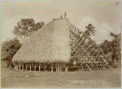 Construction de maisons à Samoa, vers 1875 - Unbekannt