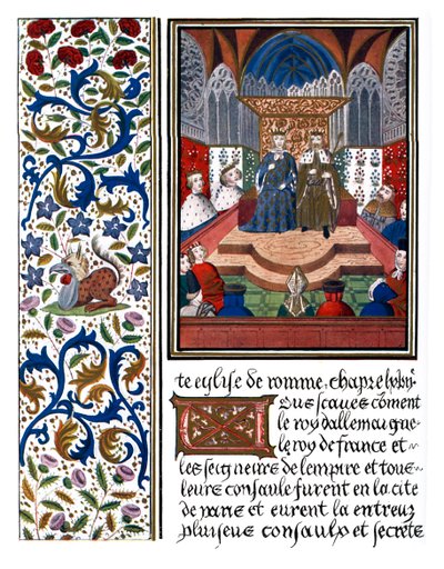 Page illuminée de Venceslas et Charles VI - Unbekannter Künstler