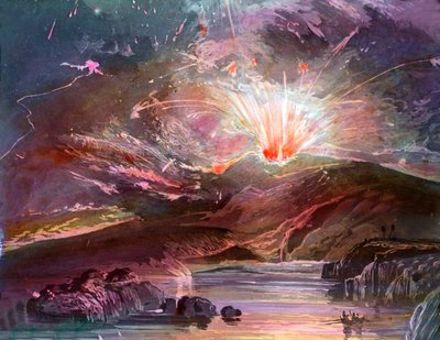 En avril 1902, le volcan Montagne Pelée sur l