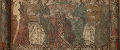 Intérieur. Croisée nord. Autel (Autel des peintures murales). Original de la chapelle principale. Peintures murales (fresque ?). Détail. Fin 14ème siècle - Unbekannt
