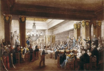 Vue intérieure du « café Nuevo ». Madrid, XIXe siècle. Gravure - Unbekannter Künstler