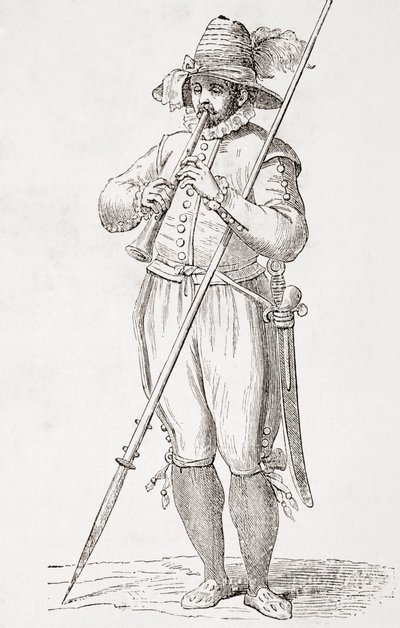 Paysanne italienne jouant de la dulzaina, d