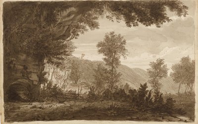 Paysage italien avec entrée de grotte - Unbekannter Künstler