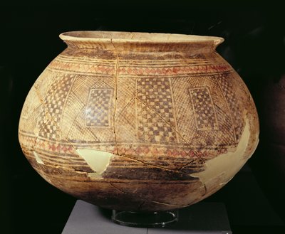 Jar avec décoration géométrique dans le style Halaf, vers 4500 av. J.-C. (terre cuite) - Unbekannt