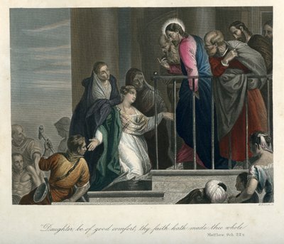 Jésus guérit une femme avec des pertes de sang - Bible, Nouveau Testament - Unbekannter Künstler