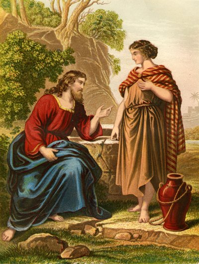 Jésus parle avec la femme samaritaine - Bible - Unbekannter Künstler