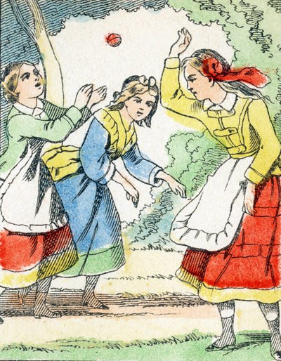 Jeu : La pelote - Alphabet des divertissements enfantins c.1890 (lithographie) - Unbekannt