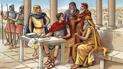 Jules César écrivant ses commentaires sur la Guerre des Gaules - Unbekannter Künstler