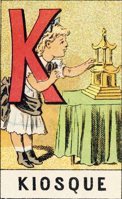 K : Kiosque - Gravure extraite de ABCD des petites filles. Pellerin & Cie, imprimeur-éditeur, Epinal, vers 1890. Série A. - Unbekannt