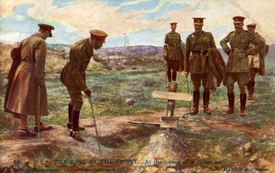 Le roi George V visitant la tombe d