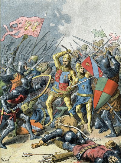 Jean II le Bon à la bataille de Poitiers (1356) - Unbekannter Künstler