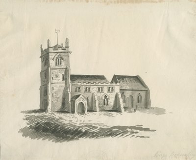 Église de Kings Bromley : dessin sépia, nd [vers 1770] - Unbekannt