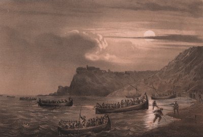 Débarquement de la première flotte des hommes de Garibaldi au fort Scilla, Calabre - William M. Timlin