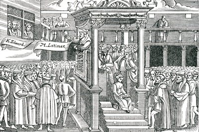 Latimer prêchant devant Édouard VI - Unbekannter Künstler