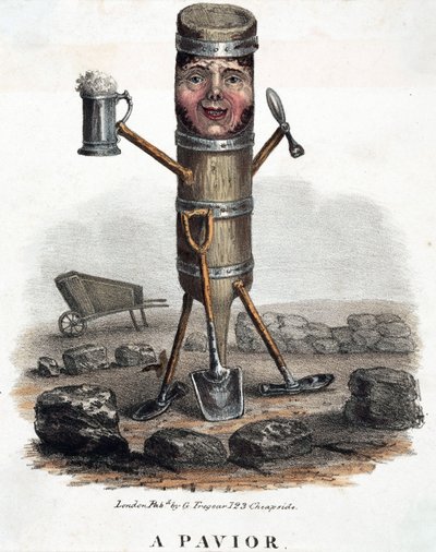 Le paveur, figure construite avec les outils de son métier, vers 1810-1860 - Unbekannt