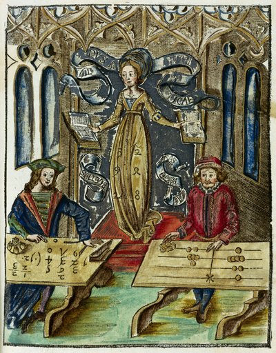 Les instruments mathématiques au 16e siècle: compétition de rapidité de calcul entre Pythagore et Boetius - Unbekannt