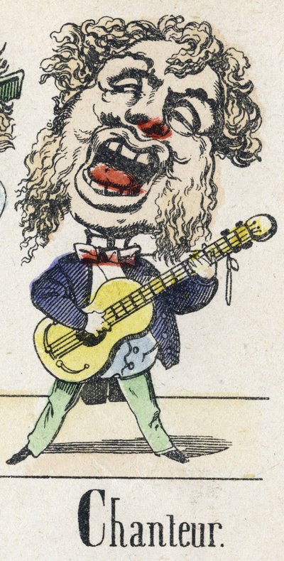 Lettre C : chanteur. Alphabet du Conte Oriental. Imagerie d
