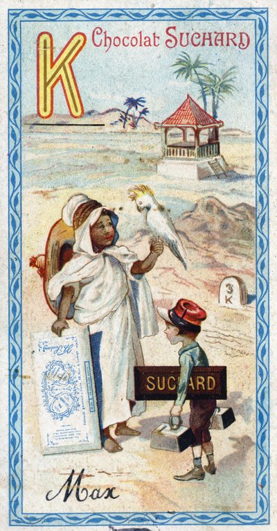 Lettre K : kabyle, képi, kilogramme, cacatoès, kiosque, kilomètre. Gravure de l