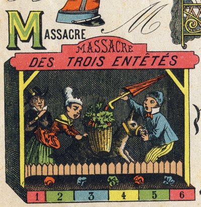 Lettre M. Gravure dans « ABC Toys ». Imagerie d