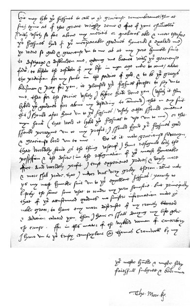 Lettre de Thomas More au roi Henri VIII, écrite à son domicile à Chelsea, 5 mars - Unbekannt